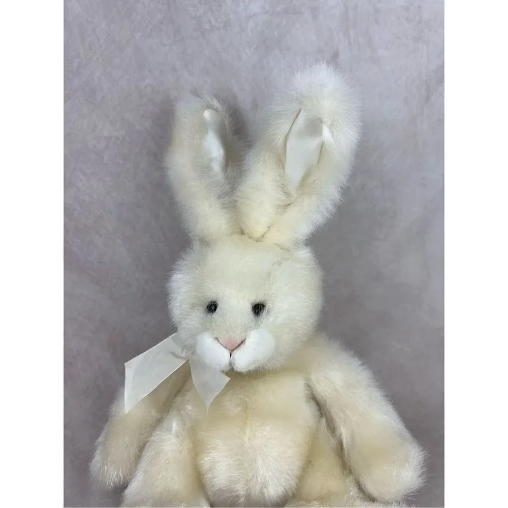 Vintage Sugar Puff Russ Berrie White Rabbit Soft Toy Plush 14”